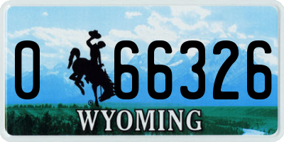 WY license plate 066326