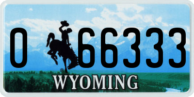 WY license plate 066333