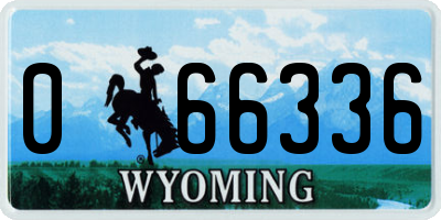 WY license plate 066336