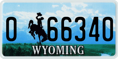 WY license plate 066340
