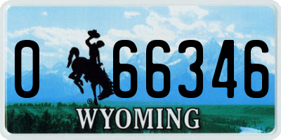 WY license plate 066346