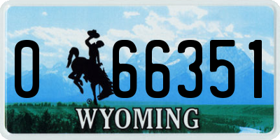 WY license plate 066351