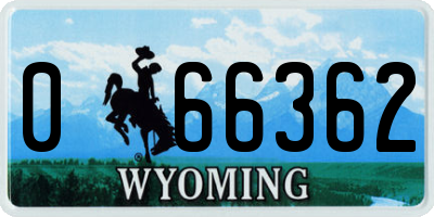 WY license plate 066362