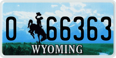 WY license plate 066363