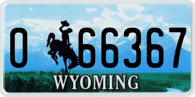 WY license plate 066367