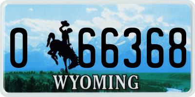 WY license plate 066368