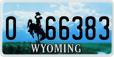 WY license plate 066383