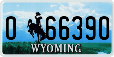 WY license plate 066390