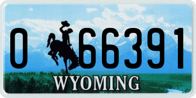 WY license plate 066391