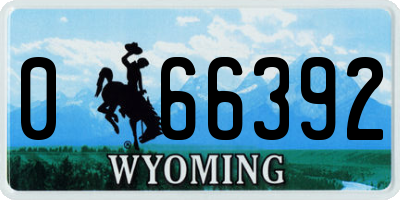 WY license plate 066392