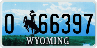 WY license plate 066397
