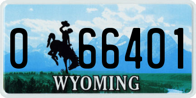 WY license plate 066401