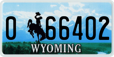 WY license plate 066402