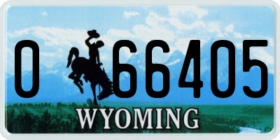 WY license plate 066405
