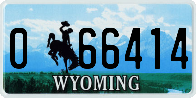 WY license plate 066414