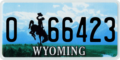 WY license plate 066423