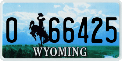 WY license plate 066425