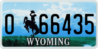 WY license plate 066435