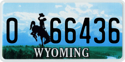 WY license plate 066436