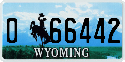 WY license plate 066442