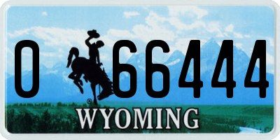 WY license plate 066444
