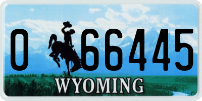 WY license plate 066445