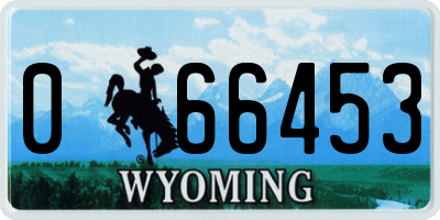 WY license plate 066453