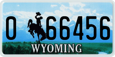 WY license plate 066456