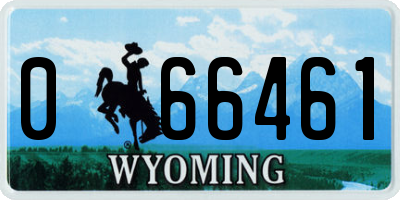 WY license plate 066461