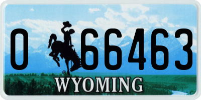 WY license plate 066463