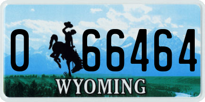 WY license plate 066464