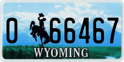 WY license plate 066467