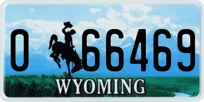 WY license plate 066469