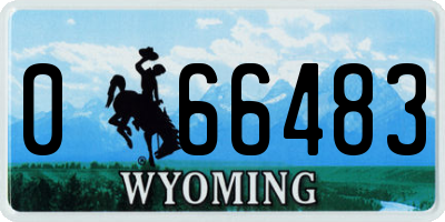 WY license plate 066483