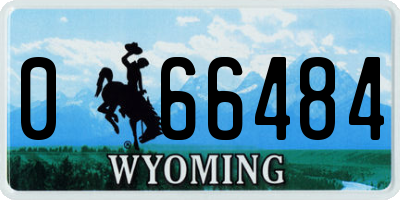 WY license plate 066484