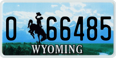 WY license plate 066485