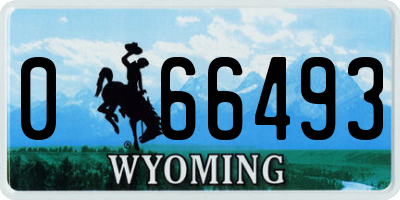 WY license plate 066493