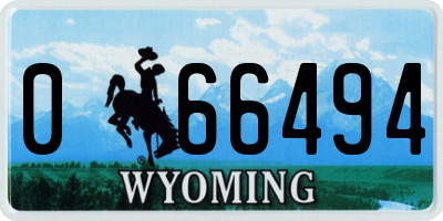 WY license plate 066494