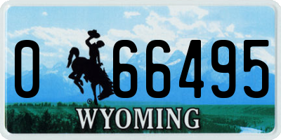 WY license plate 066495