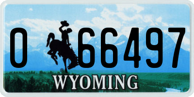 WY license plate 066497