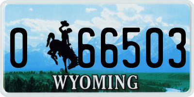 WY license plate 066503