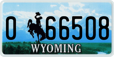 WY license plate 066508