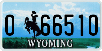WY license plate 066510