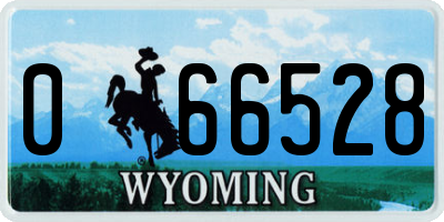WY license plate 066528