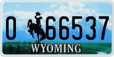 WY license plate 066537