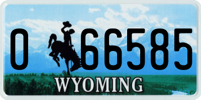 WY license plate 066585