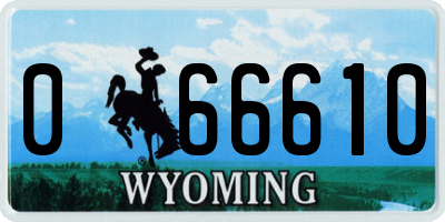 WY license plate 066610