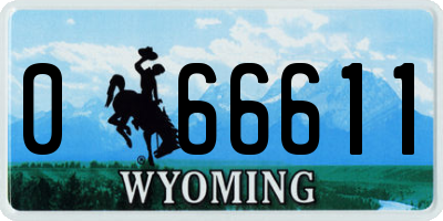 WY license plate 066611