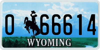 WY license plate 066614