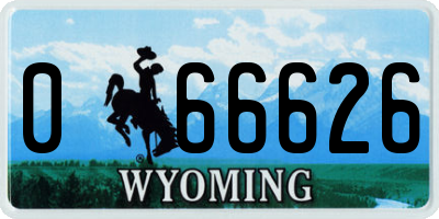WY license plate 066626